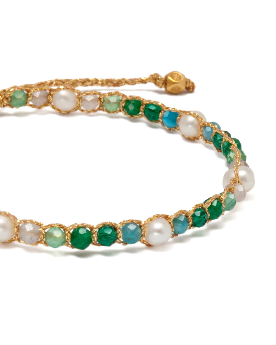 Fresh Water Pearl & Gemstone Bracelet | Gold